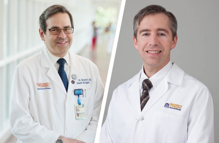 David Brenin, MD, (left) and Patrick Dillon, MD, are investigating the potential of focused ultrasound to aid the body in killing metastatic breast cancer.