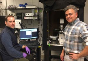 Graduate student Michael Schappe (left) and Bimal Desai, PhD, have discovered a switch that could let doctors shut down inflammation.
