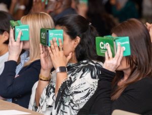 People use cardboard virtual reality viewers.