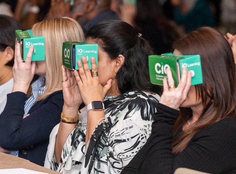 People use cardboard virtual reality viewers.