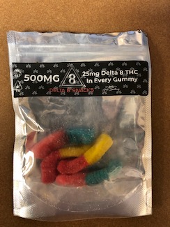 Gummies containing delta 8 THC.