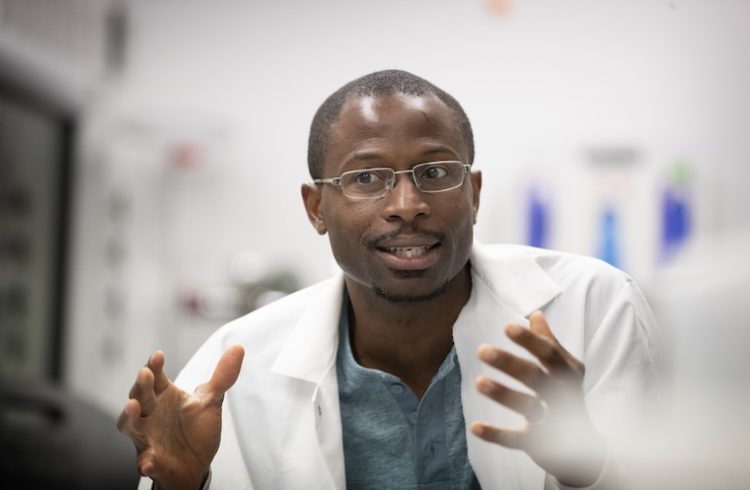 Ukpong B. Eyo gestures in his lab.