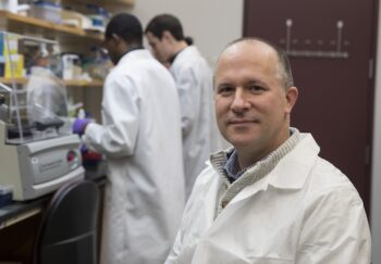 Researcher Jason Papin in his lab