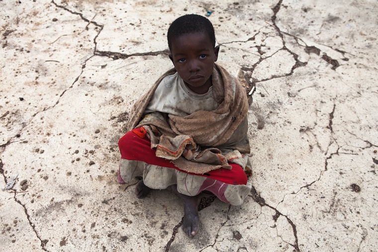 A child in drought-stricken Malawi