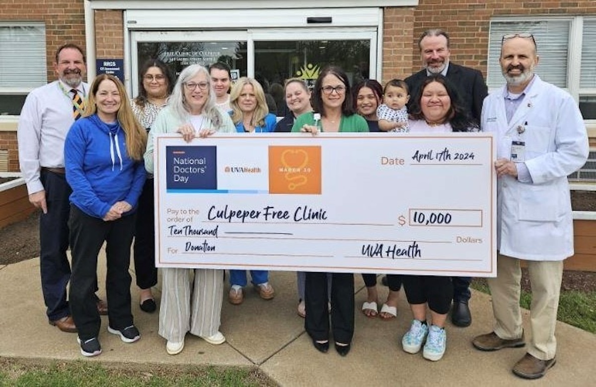 UVA Health’s Culpeper Medical Center Celebrates National Doctors’ Day with Generous $10,000 Donation to Free Clinic of Culpeper