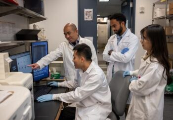 Jie Sun and his team in the lab