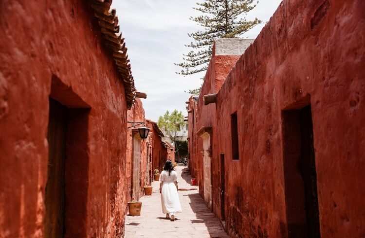 Girl walking in Arequipa, Peru