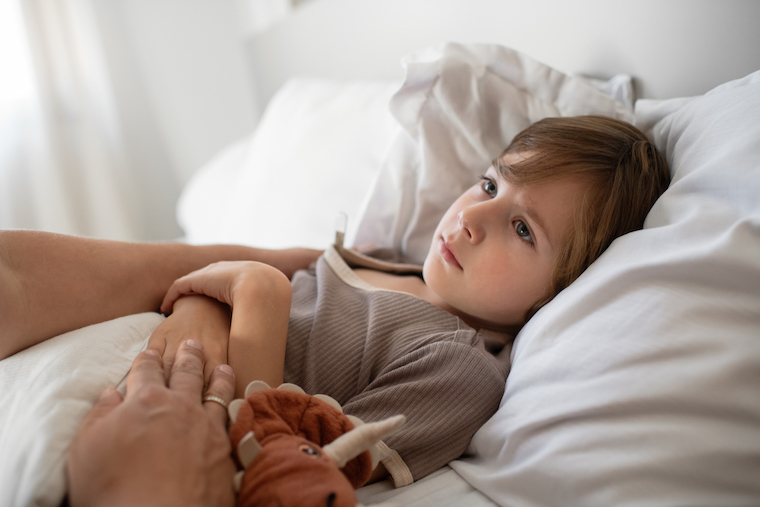 Child suffering stomach ache