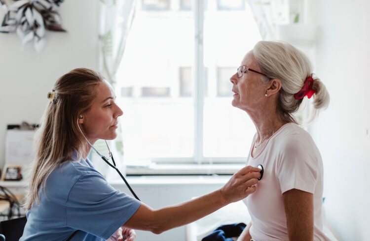 Woman gets checkup