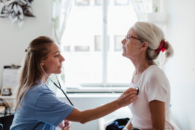 Woman gets checkup