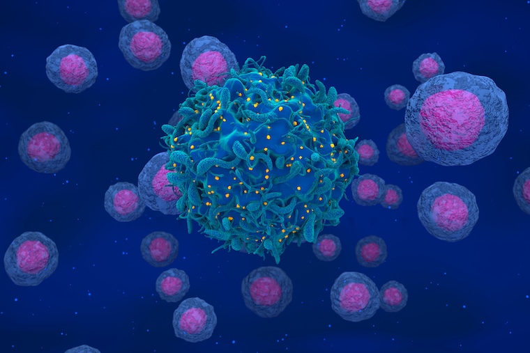 Illustration of HIV virus
