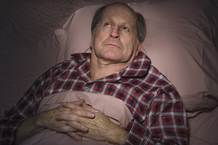 Senior man with insomnia